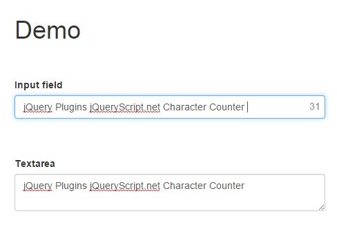 jQuery Character Counter Plugins