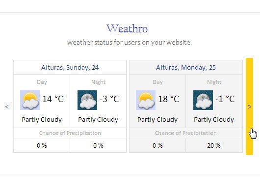 jQuery Plugin For Displaying Weather Status For Users - Weathro