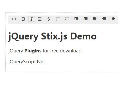 jQuery Plugin For Editable Html Elements with WYSIWYG Editor - Stix.js