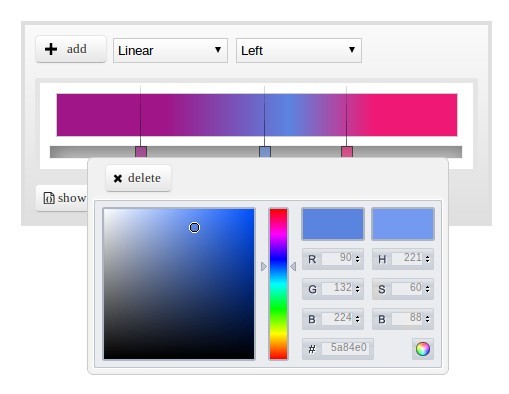 jQuery Plugin For Gradient Selector and Modifier Tool - gradx