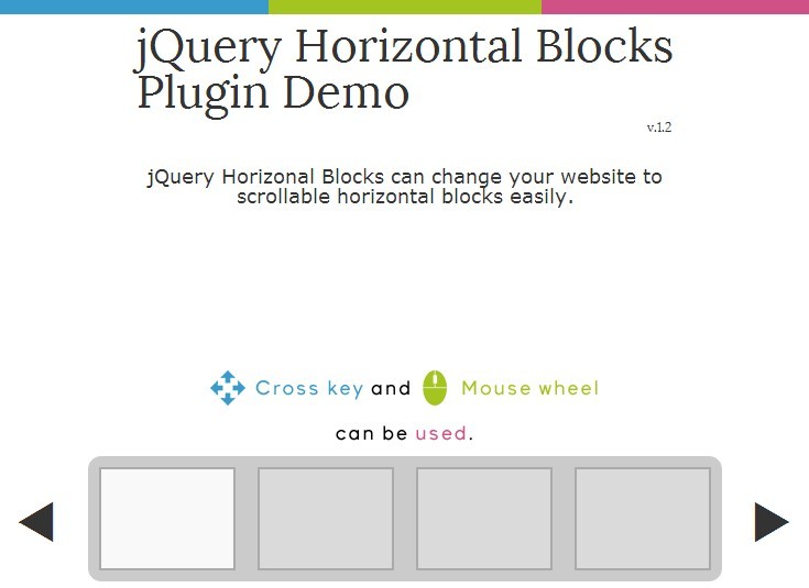 jQuery Plugin For Horizontal One Page Scrolling Web Page - Horizontal Blocks