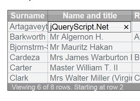 jQuery Plugin For Manipulating Tabulated Data - Zentable