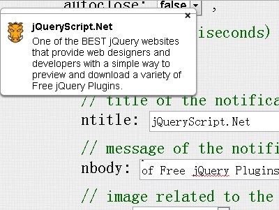 jQuery Plugin For Neat Web Notification - WNF