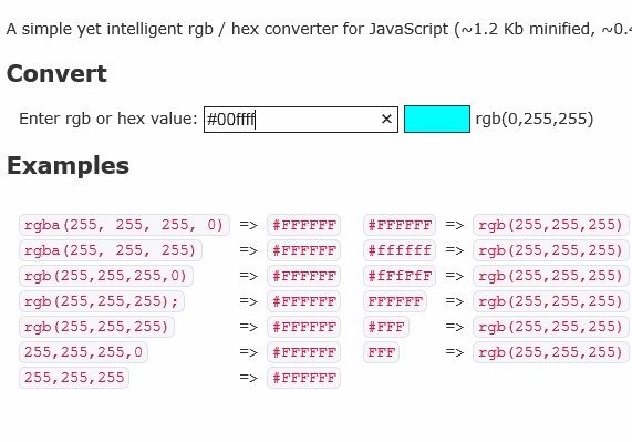 jQuery Plugin For Simple RGB / Hex Color Converter - rgbHex