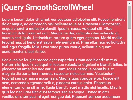 jQuery Plugin For Smooth Scrolling Effect with Mouse Wheel