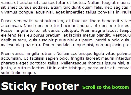 jQuery Plugin For Sticky Footer Elements - Sticky Footer Bar