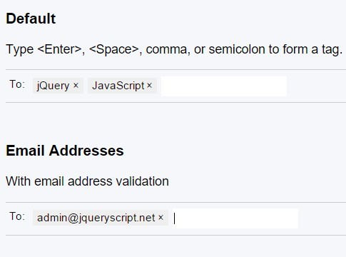 jQuery Plugin For Tag / Token Style Text Entry - Taginput