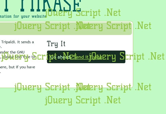 jQuery Plugin For Text Flying Animations - Flight Of Phrase