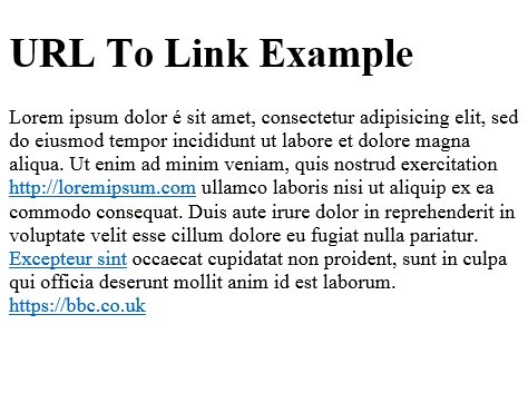 jQuery Plugin For Transforming URL To Link - urlToLink