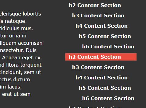 jQuery Plugin To Auto Generate Navigation For Long Content - heading-list