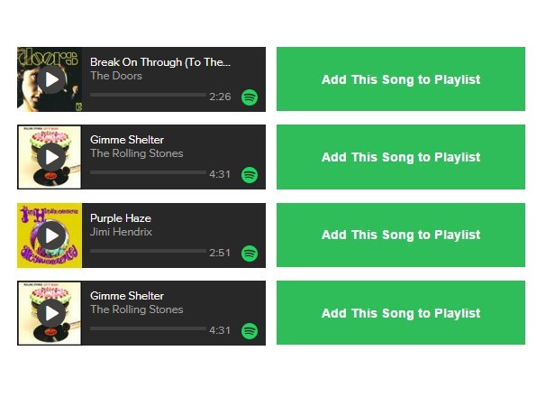 jQuery Plugin To Create Dynamic Spotify Playlists