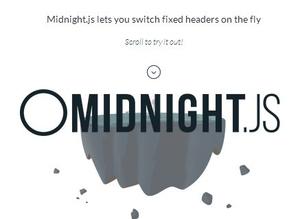 jQuery Plugin To Create Fixed Navigation As You Scroll - midnight.js