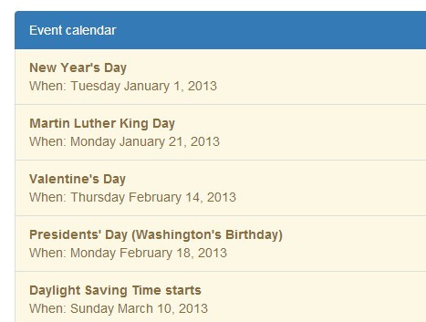 jQuery Plugin To Display Google Calendar Feeds On Your Website