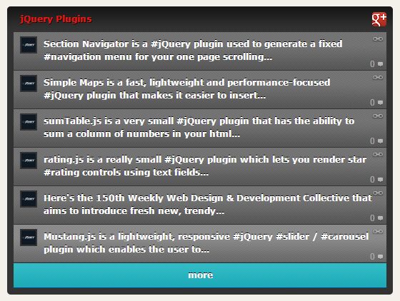 jQuery Plugin To Display Latest Posts From Google Plus