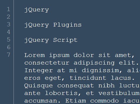 jQuery Plugin To Display Line Numbers In Textarea - numberedTextarea
