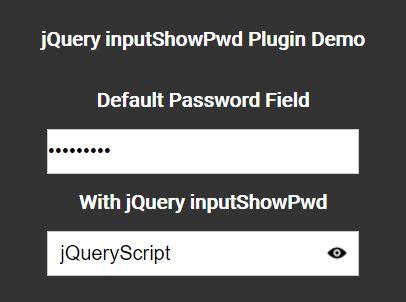 jQuery Plugin To Reveal Hidden Passwords - inputShowPwd