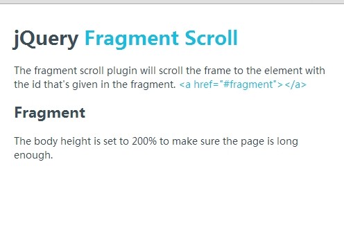 jQuery Plugin To Scroll To Specific Elements with Easing Support - fragmentScroll