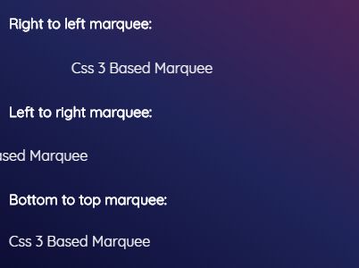 jQuery Plugin To Simulate Marquee Using CSS3 Animations - CSS3 Marquee