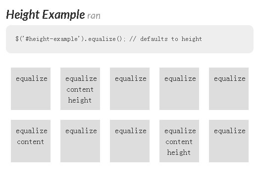 jQuery Plugin for Equalizing The Height or Width of Your Elements - equalize.js