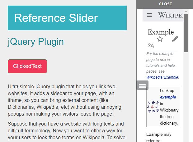 Cross-browser jQuery Sidebar Reference Plugin - slidereference