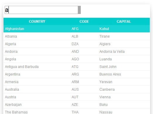 jQuery Table Based Autocomplete Plugin - tAutocomplete