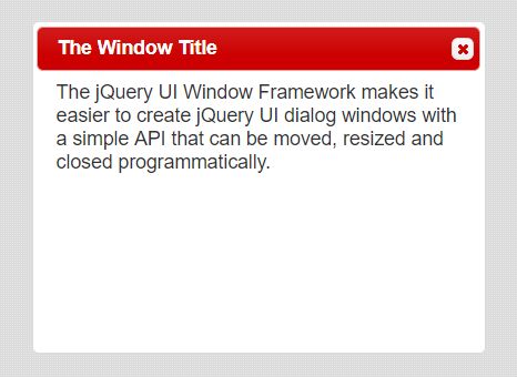 Handle & Manage jQuery UI Dialog Windows - Window.Framework