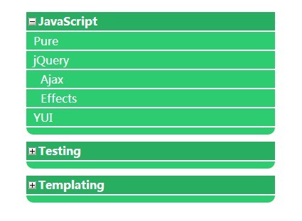 jQuery Vertical Collapsible Menu with Multiple Transition Effects