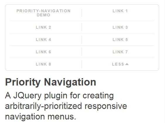 jQuery Arbitrarily-prioritized Responsive Navigation - Priority Navigation