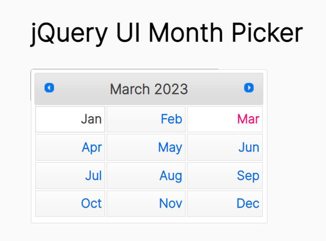 Pick Month And Year With jQuery UI – jQuery monthpicker.js