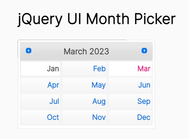 Pick Month And Year With jQuery UI - jQuery monthpicker.js