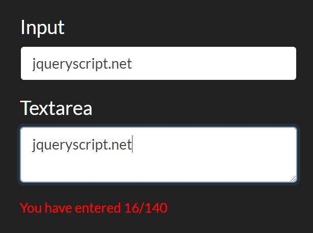 Limit The Amount Of Characters Within Input/Textarea - maxLength