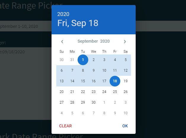 Material Inspired Date & Date Range Picker - duDatepicker