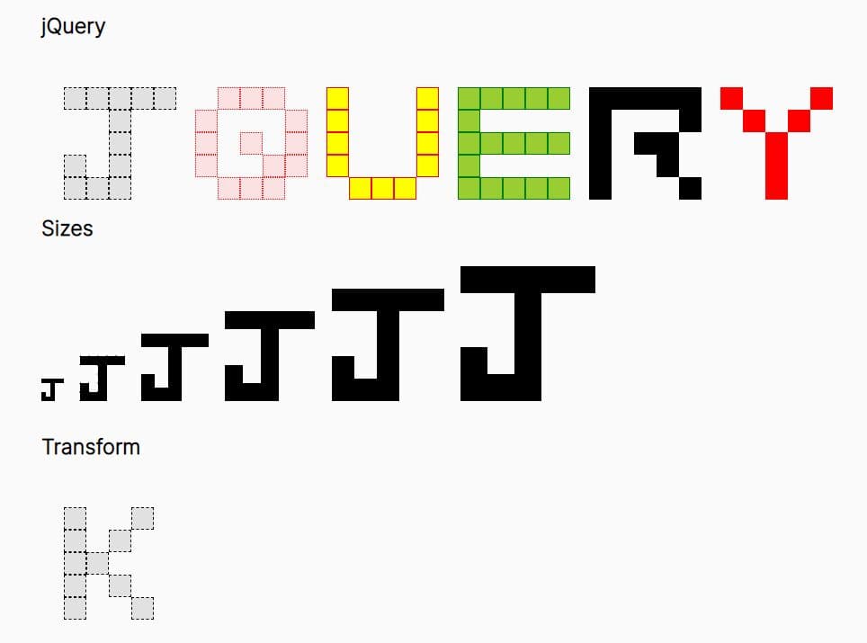 Reveal Characters In A 5x5 Matrix - jQuery Digitalwrite