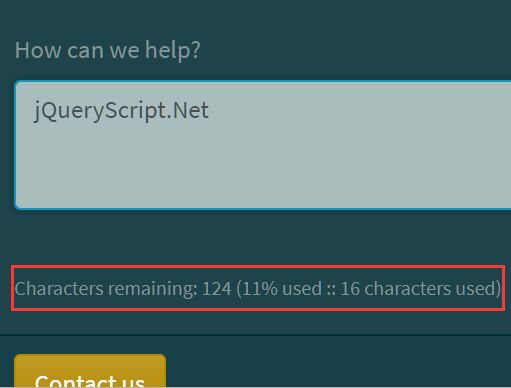 Max Character Limit Plugin For Textarea