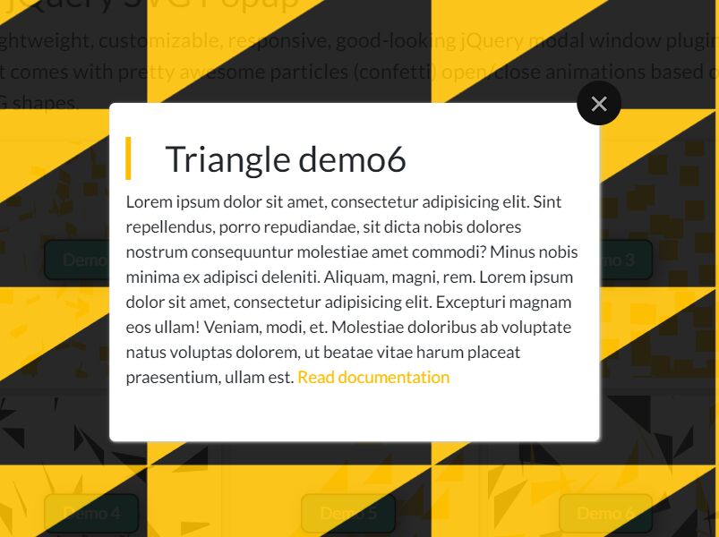 Fancy Modal Window With Particles Animation - jQuery svg-popup.js