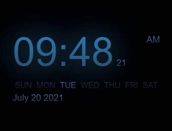 Modern Digital Clock In jQuery