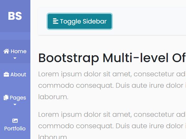 Multi-level Off-canvas Menu Template 1