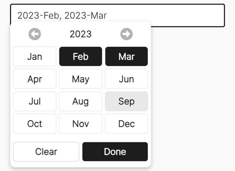 Choose Multiple Months With Multi Month Picker jQuery Plugin