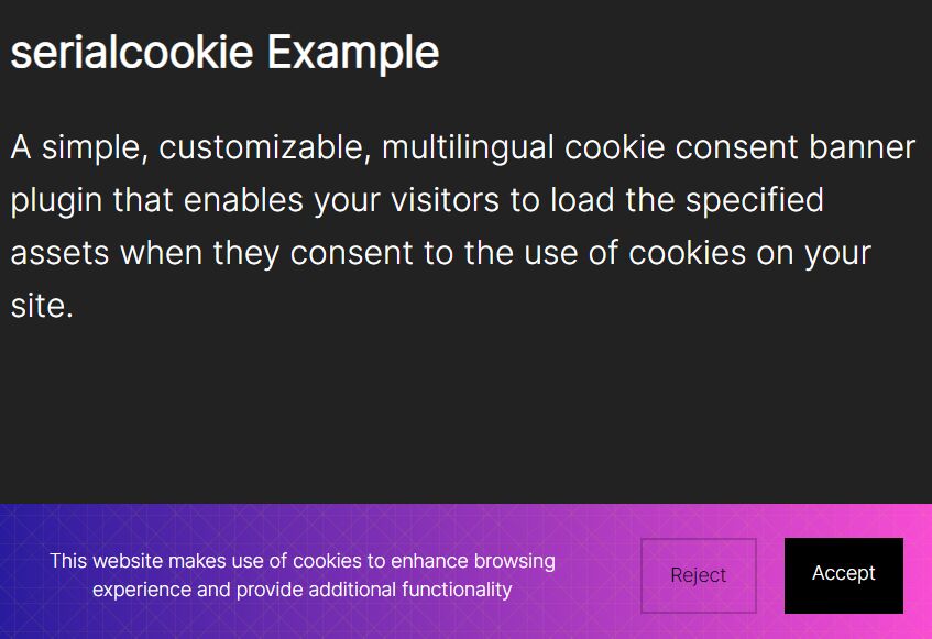 Multilingual Cookie Consent Banner With jQuery - serialcookie