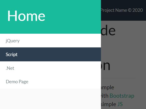 Mobile-friendly Navigation Drawer For Bootstrap 4