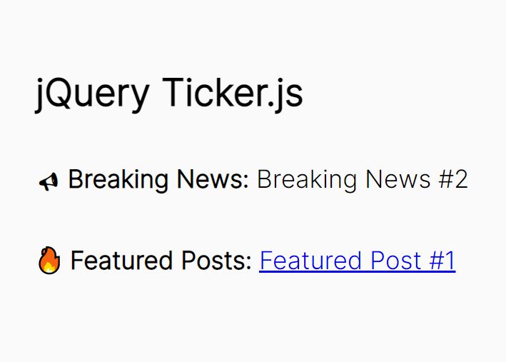 News Ticker With Typing And Fading Animations - jQuery Ticker.js