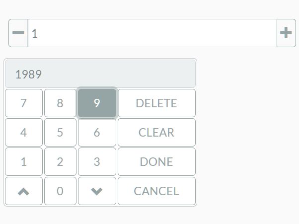Spinner Input With Virtual Keypad - jQuery Number Control