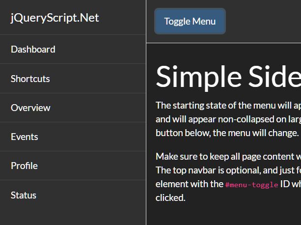 Mobile-friendly Off-canvas Nav Template For Bootstrap