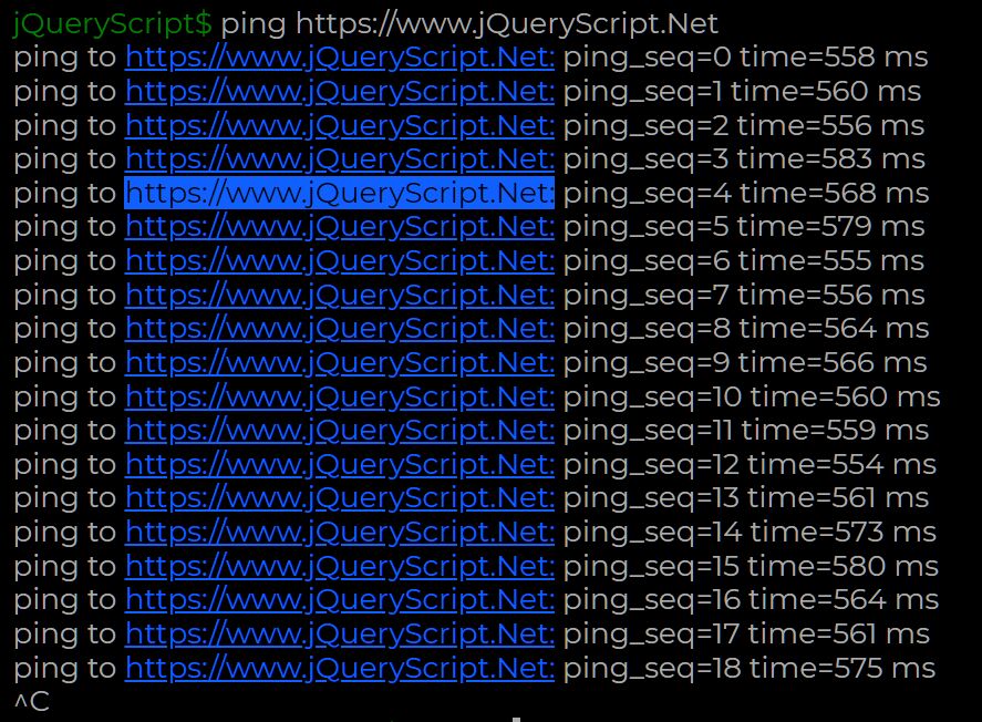 Online Ping Tool With jQuery Ping And Terminal Plugins