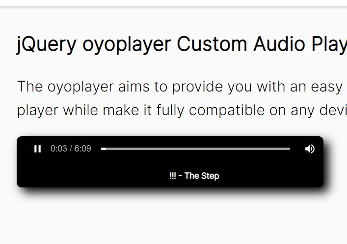 Modern-looking Custom Audio Player With jQuery - oyoplayer