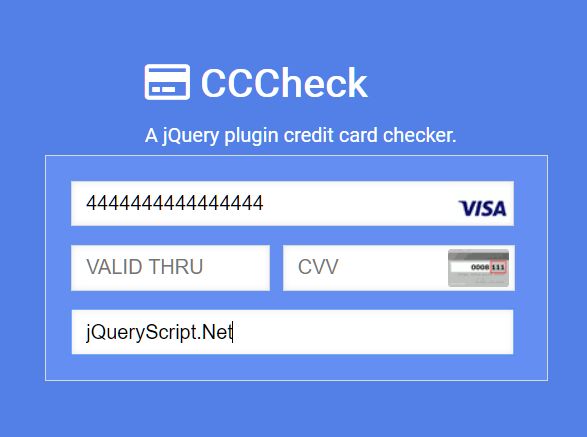 Create A Beautiful Payment Form With Credit Card Check Plugin