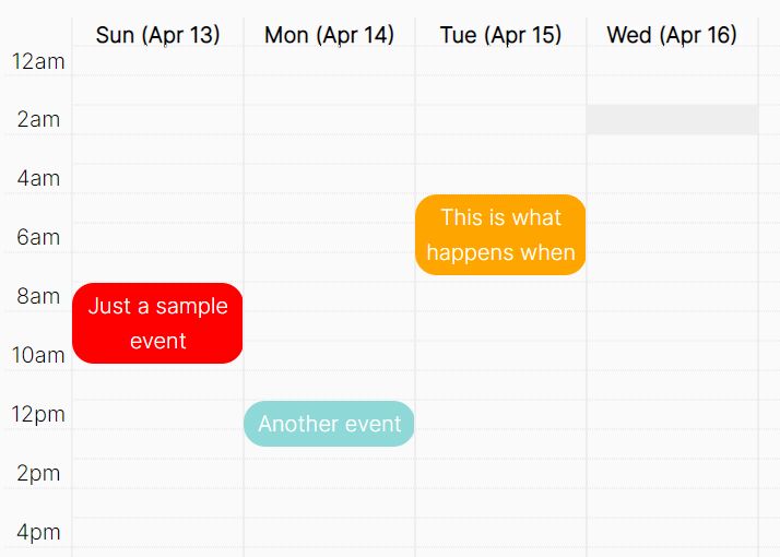 Create A Weekly Calendar For Displaying Events - pretty-calendar.js