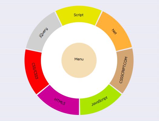 Radial/Pie Menu Control Built With jQuery And CSS3