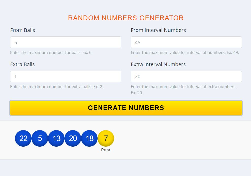 Random Lottery Number Generator With jQuery And Bootstrap