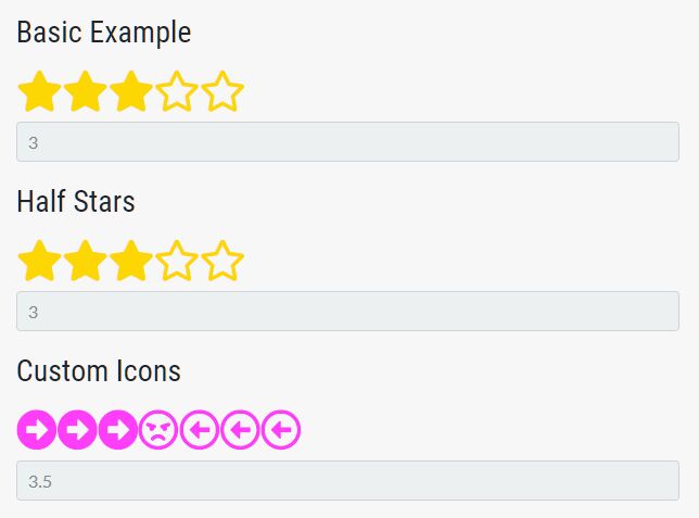 Lightweight Rating System With Custom Icons - jQuery Rating.js
